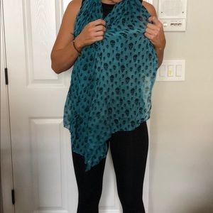 Nordstrom Accessories - Teal scarf with skull print Nordstrom Accessories - Teal scarf with skull print